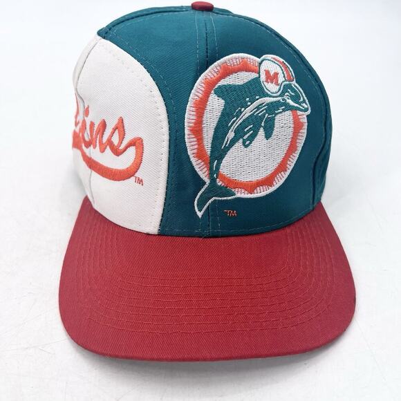 Vintage 90s Miami Dolphins Logo Official NFL Snapback Hat Cap - Picture 2 of 10
